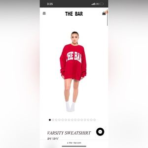 Red varsity sweatshirt from The Bar